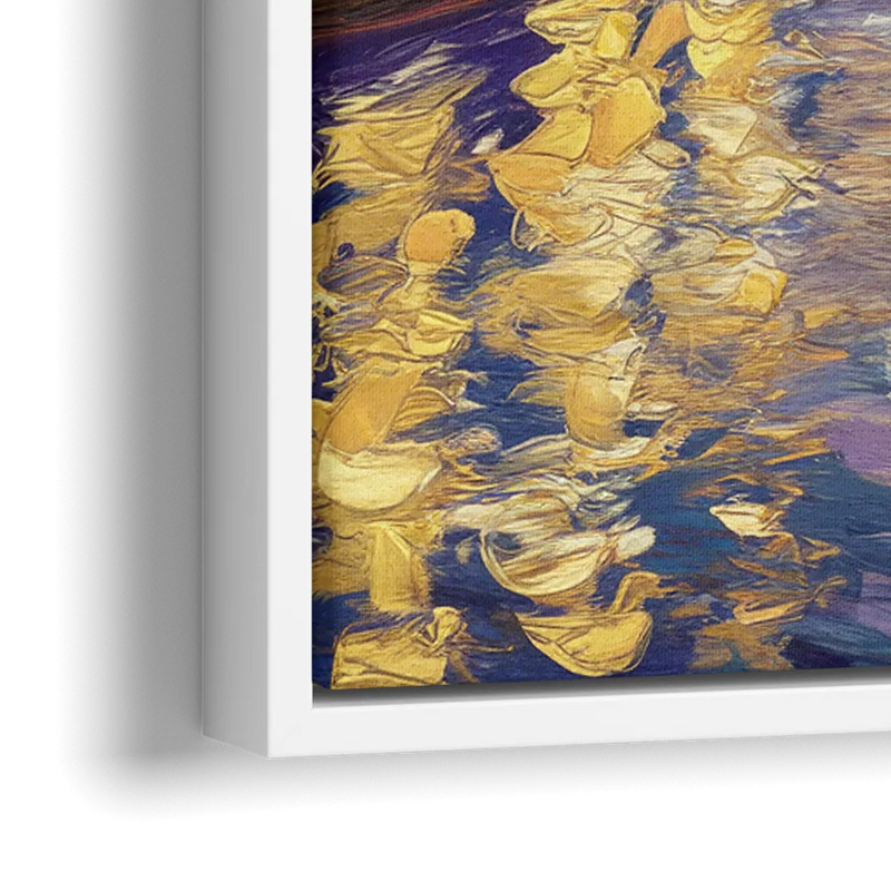 Chicago Riverwalk Charm - Close-Up White Frame Canvas