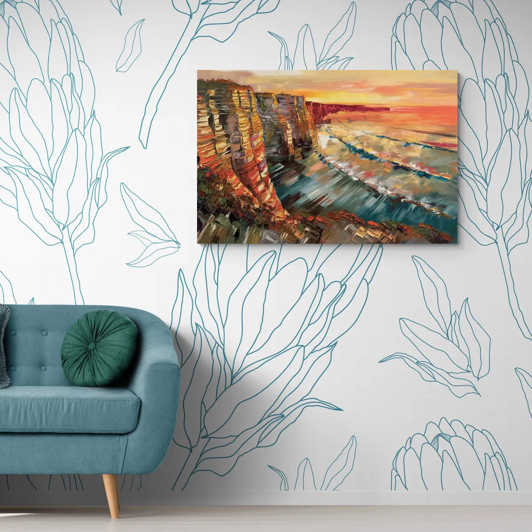San Diego Sunset Cliffs - Canvas Wall Art Living Room