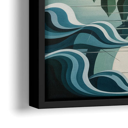 Lighthouse on the Island - Close-Up Black Frame Canvas