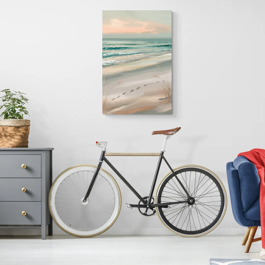 Virginia Beach Sand and Surf - Canvas Wall Art Living Room