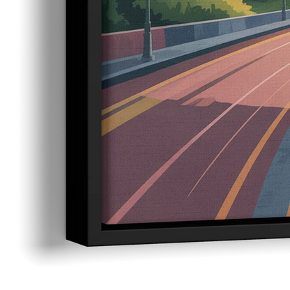 Quebec City Sunrise - Close-Up Black Frame Canvas