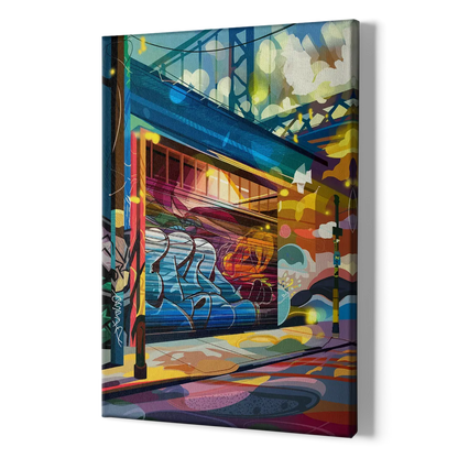 Oakland Street Art Scene - Canvas Print Art Sides