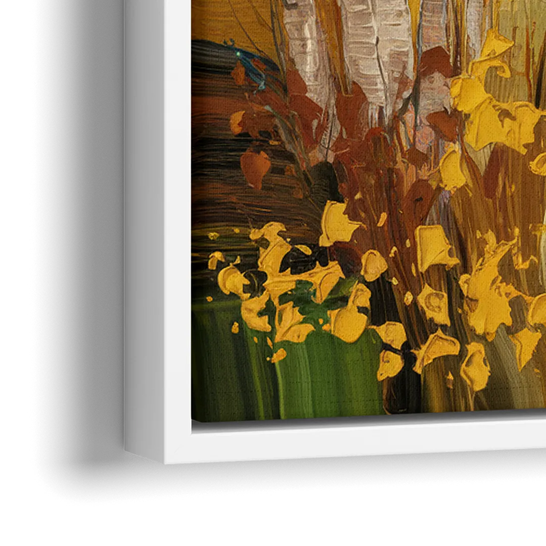 Aspen Golden Trees - Close-Up White Frame Canvas