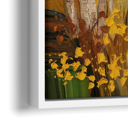 Aspen Golden Trees - Close-Up White Frame Canvas