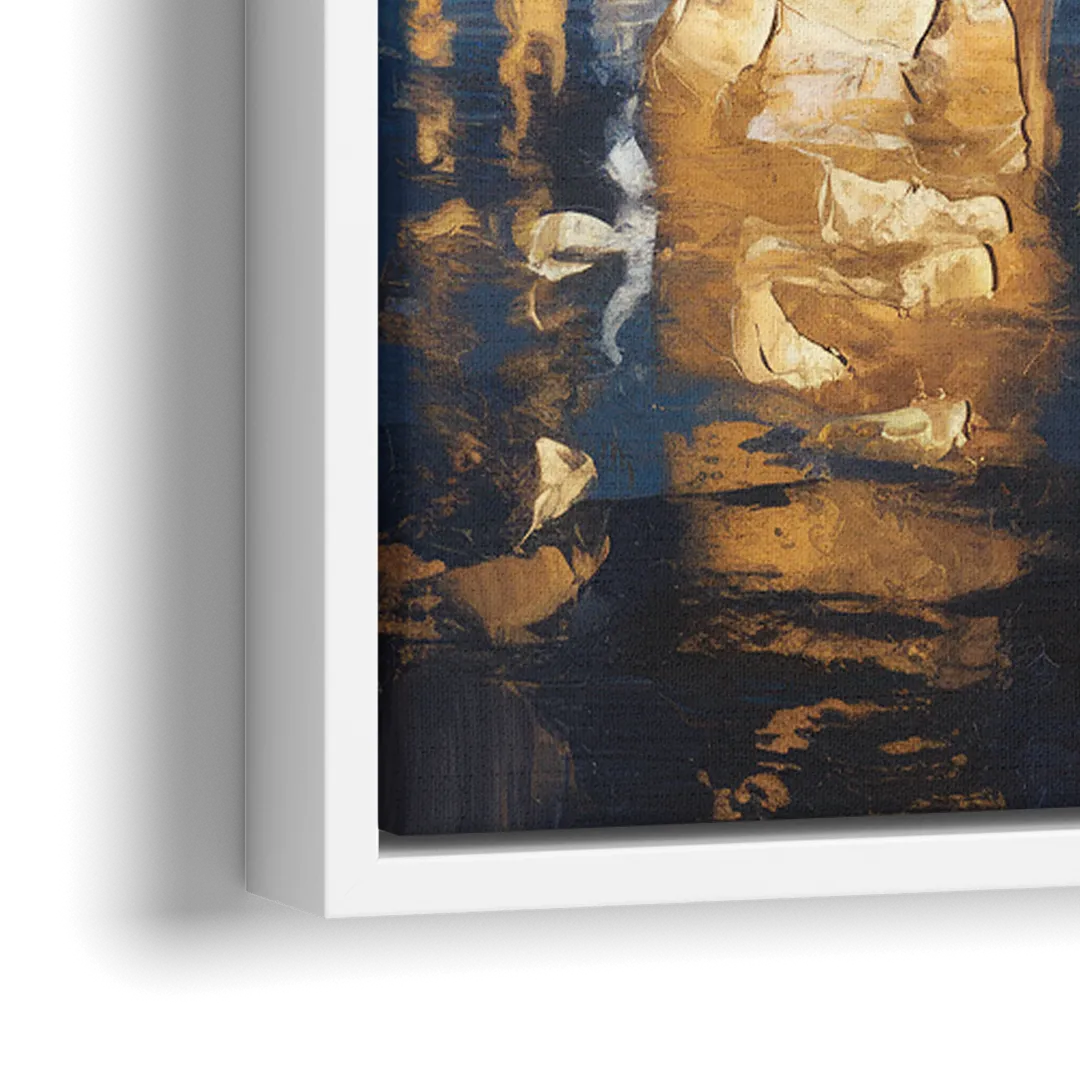 Arlington Night Lights - Close-Up White Frame Canvas