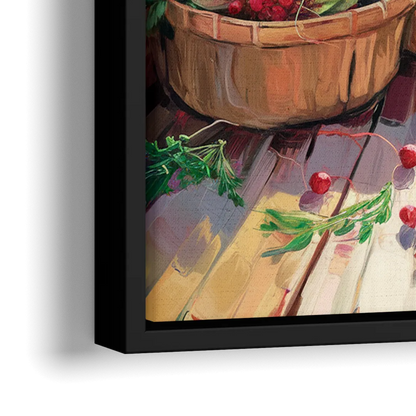 Madison Farmers Market Delight - Close-Up Black Frame Canvas