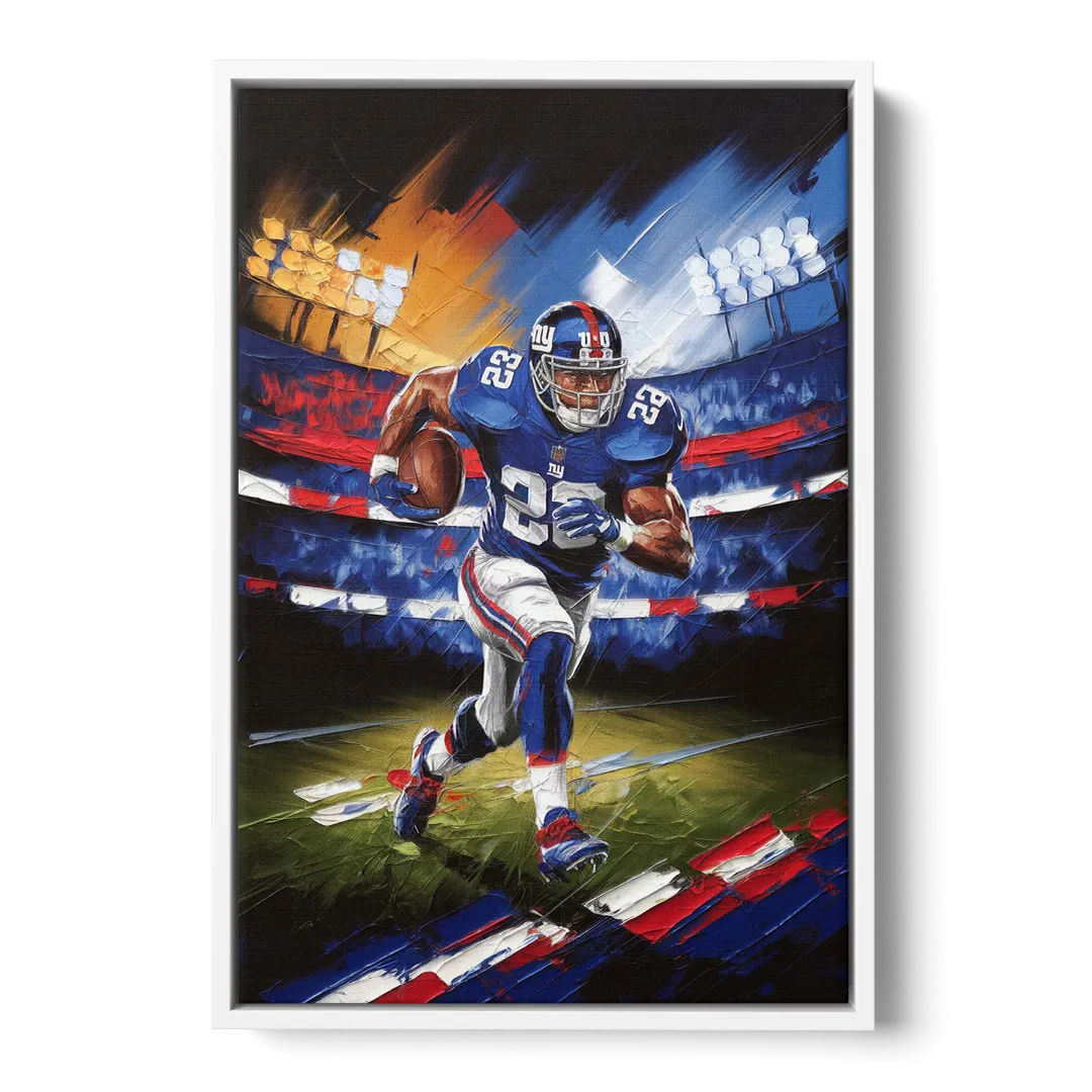 New York City Giants Football - White Frame Canvas