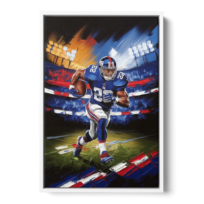 New York City Giants Football - White Frame Canvas