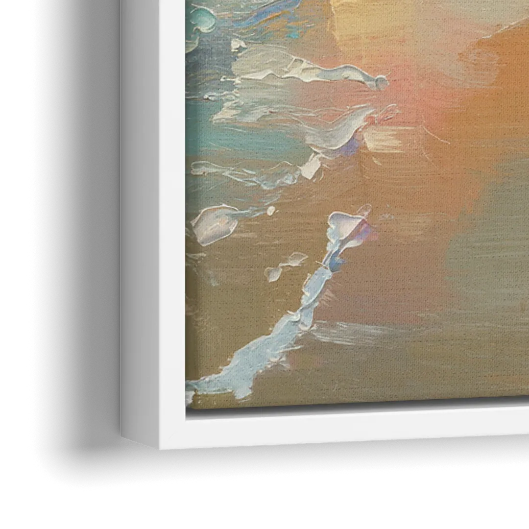 Virginia Beach Coastal Sunrise - Close-Up White Frame Canvas