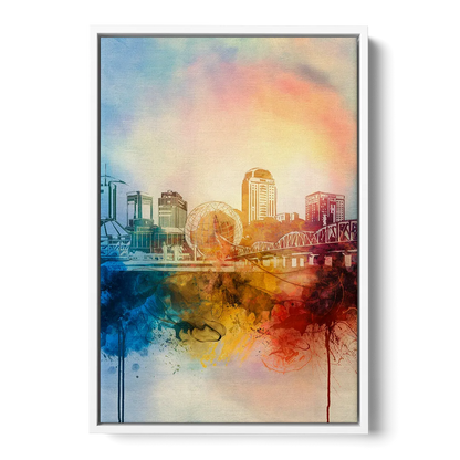 Knoxville Historic Landmarks - White Frame Canvas