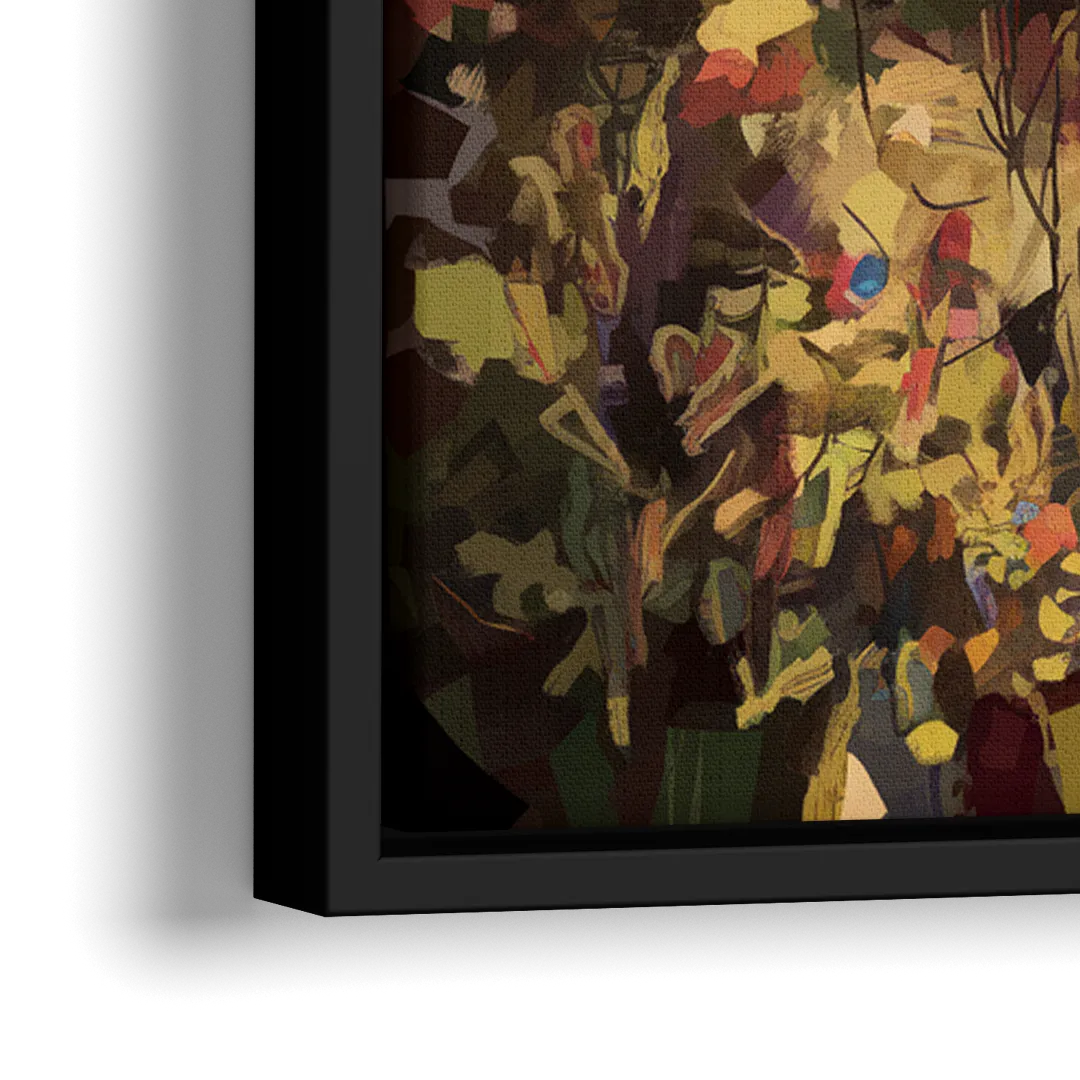 Gatlinburg Trail Through The Forest - Close-Up Black Frame Canvas