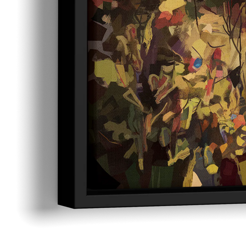 Gatlinburg Trail Through The Forest - Close-Up Black Frame Canvas