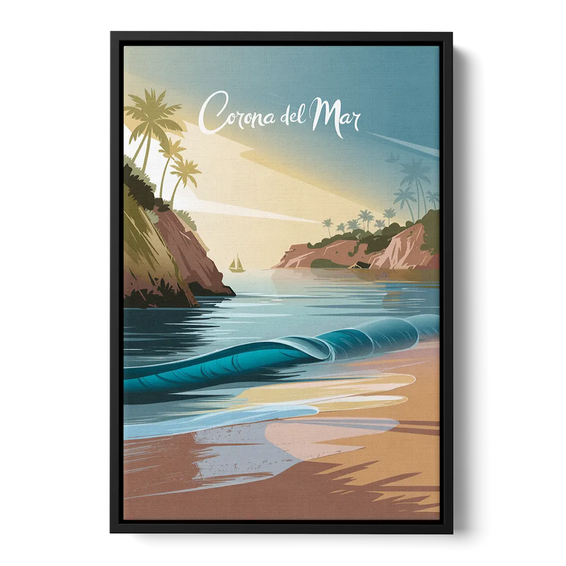 Corona Beach Vibes - Black Frame Canvas