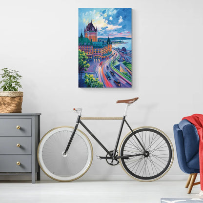 Quebec City Tower View - Canvas Wall Art Living Room