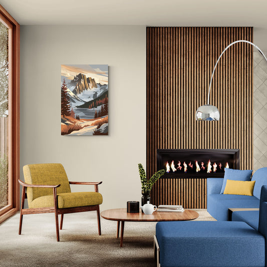 Vail Snowy Peaks - Canvas Wall Art Living Room