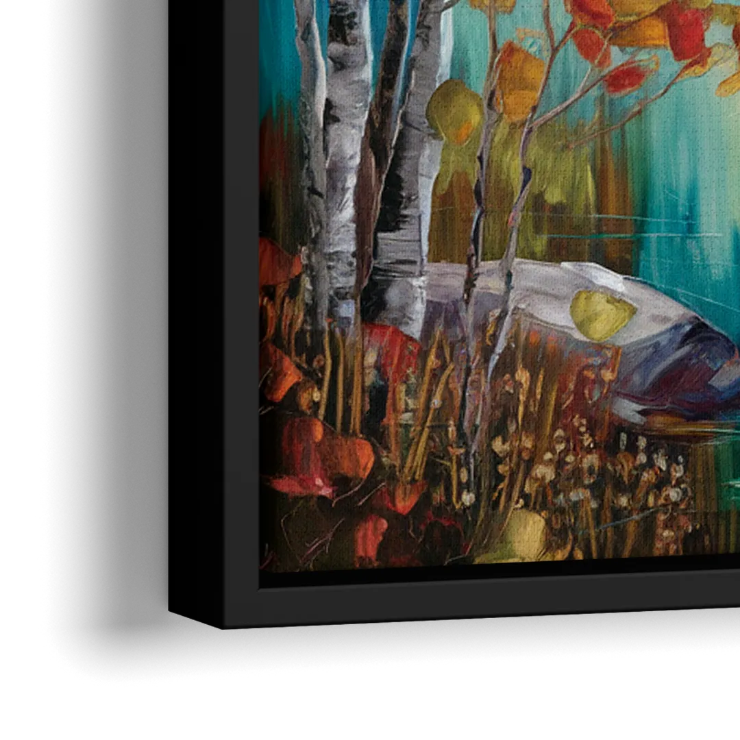 Aspen Alpine Serenity - Close-Up Black Frame Canvas