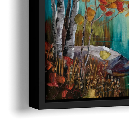 Aspen Alpine Serenity - Close-Up Black Frame Canvas