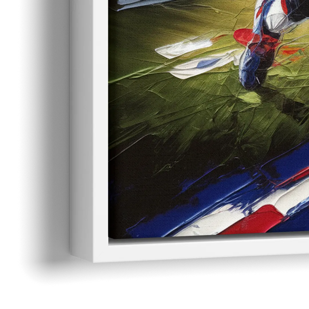 New York City Giants Football - Close-Up White Frame Canvas