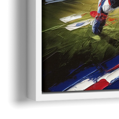 New York City Giants Football - Close-Up White Frame Canvas