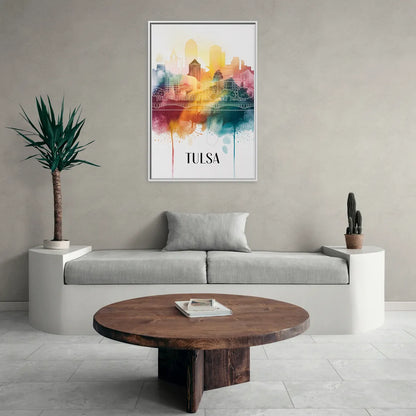 Tulsa Urban Charm - Living Room White Frame Canvas