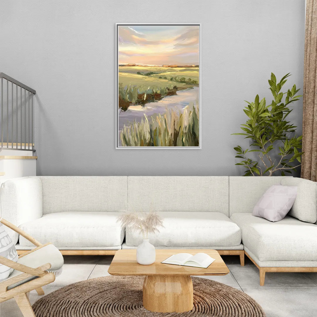 Wichita Scenic Horizons - Living Room White Frame Canvas