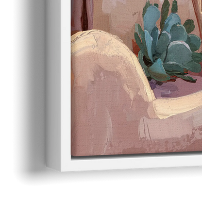Santa Fe Adobe Architecture - Close-Up White Frame Canvas