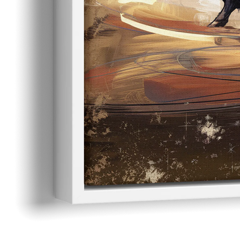 Buffalo Peace Bridge Glow - Close-Up White Frame Canvas