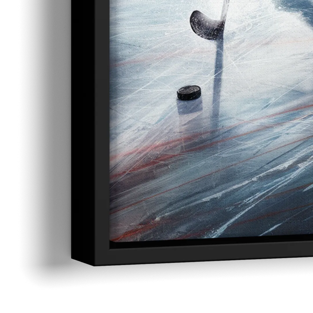 New York City Rangers Hockey - Close-Up Black Frame Canvas