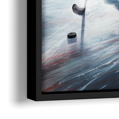 New York City Rangers Hockey - Close-Up Black Frame Canvas