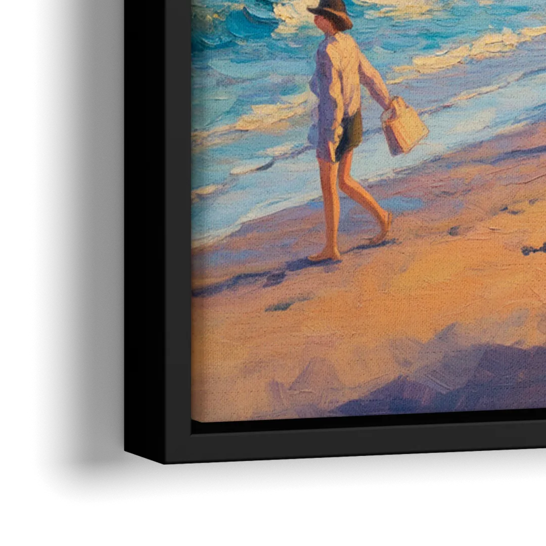 Kitsilano Beach Day - Close-Up Black Frame Canvas