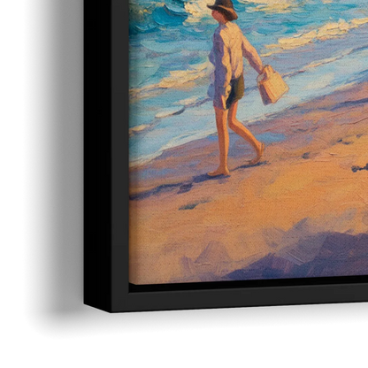 Kitsilano Beach Day - Close-Up Black Frame Canvas
