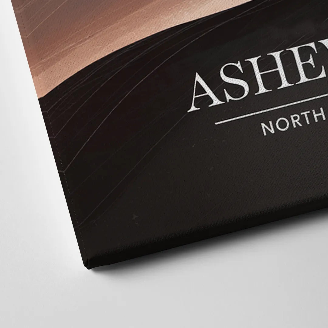 Asheville Skyline and Mountains Canvas Close Up