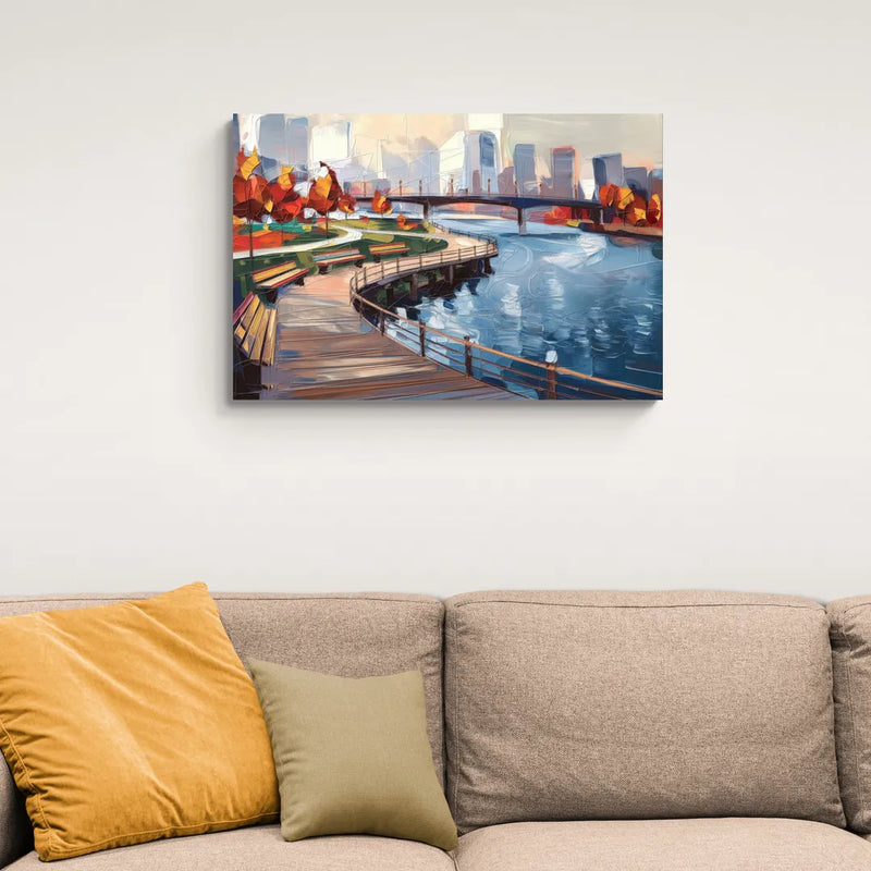 Buffalo Waterfront Boardwalk - Canvas Wall Art Living Room