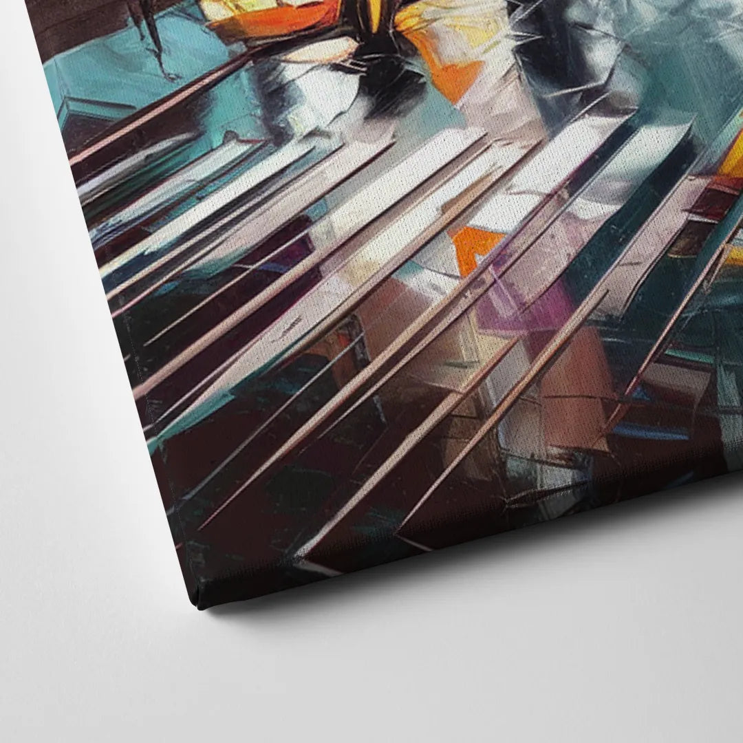 New York City Iconic Landmarks Collage Night Canvas Close Up