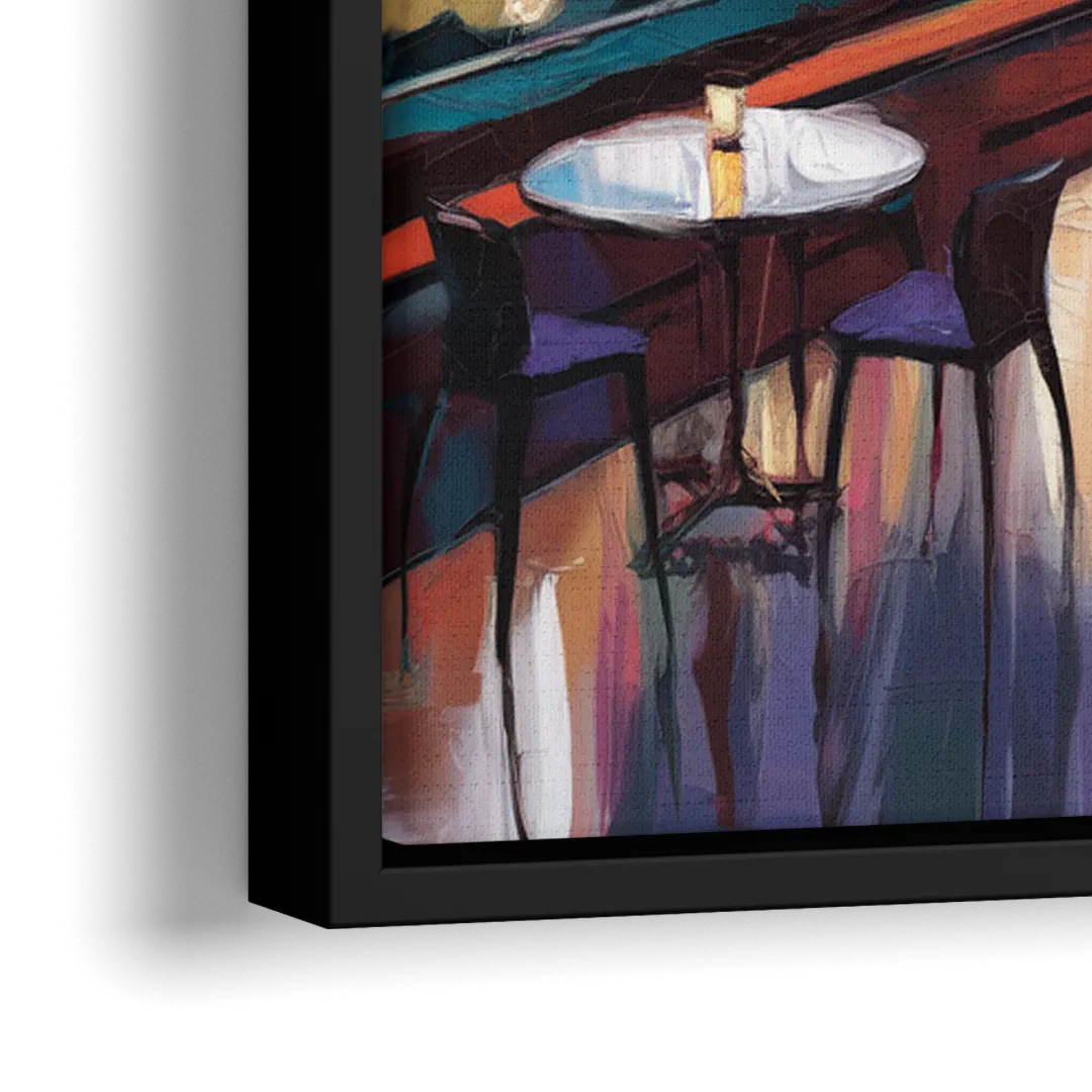 San Francisco Sunset Over the Bay - Close-Up Black Frame Canvas