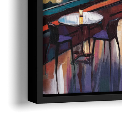 San Francisco Sunset Over the Bay - Close-Up Black Frame Canvas