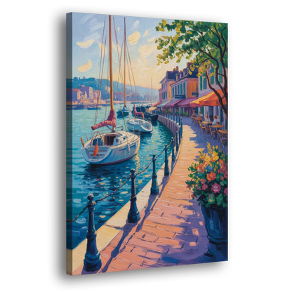 Old Port Waterfront - Canvas Print Art Sides