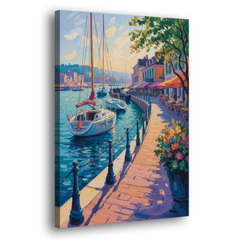 Old Port Waterfront - Canvas Print Art Sides