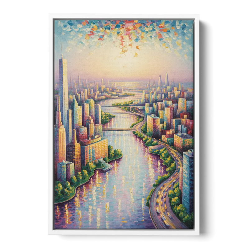 Skylon Tower View - White Frame Canvas