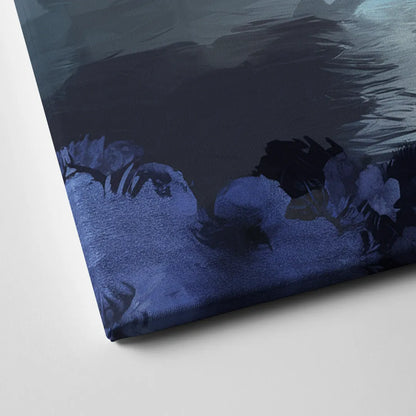 New York City Skyline in Blue Tones Hudson Canvas Close Up