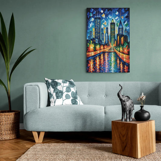 Montreal Skyline at Night - Canvas Wall Art Living Room