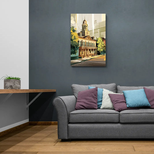 Fayetteville Historic Landmarks - Canvas Wall Art Living Room
