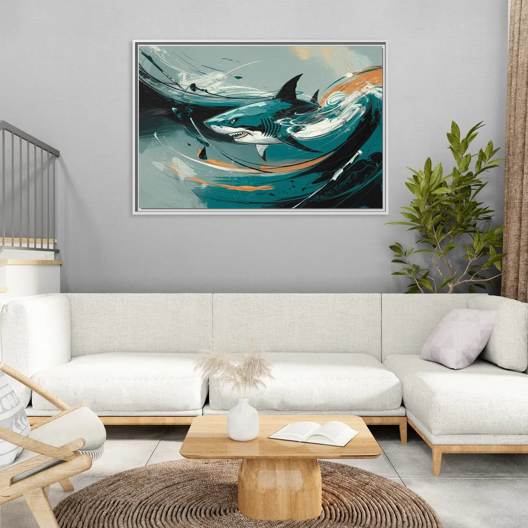 San Jose Sharks Pride - Living Room White Frame Canvas