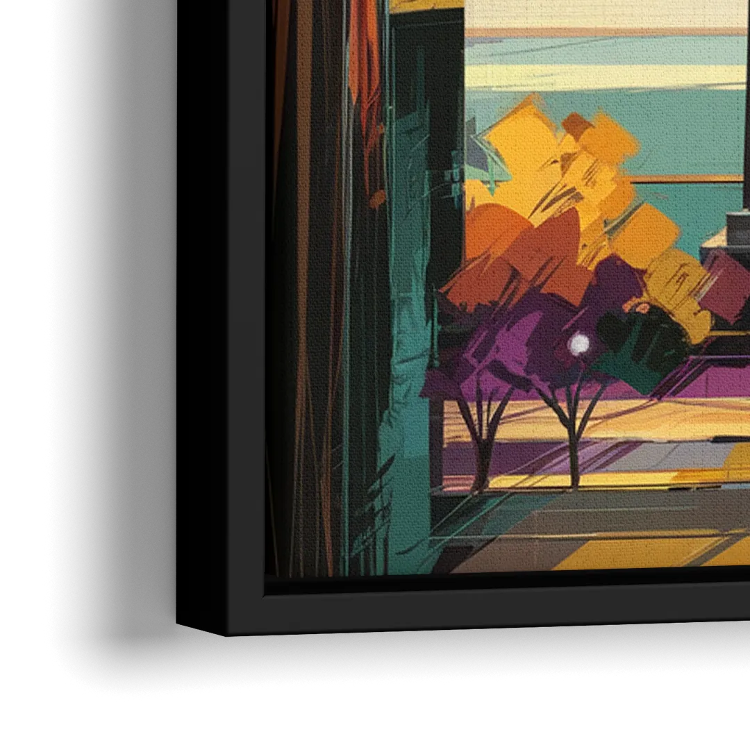 Oakland Downtown Vibes - Close-Up Black Frame Canvas