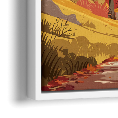 Toledo Autumn Landscape - Close-Up White Frame Canvas