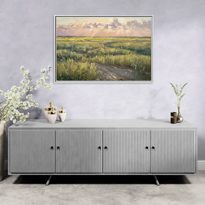 Lubbock Prairie Landscape - Living Room White Frame Canvas