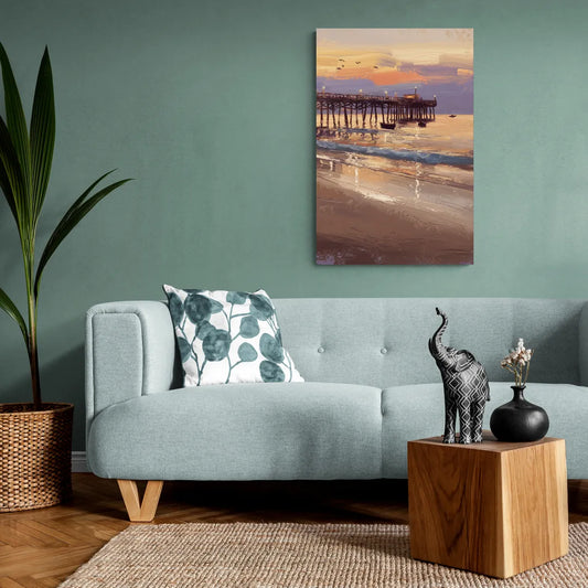Naples Pier at Twilight - Canvas Wall Art Living Room