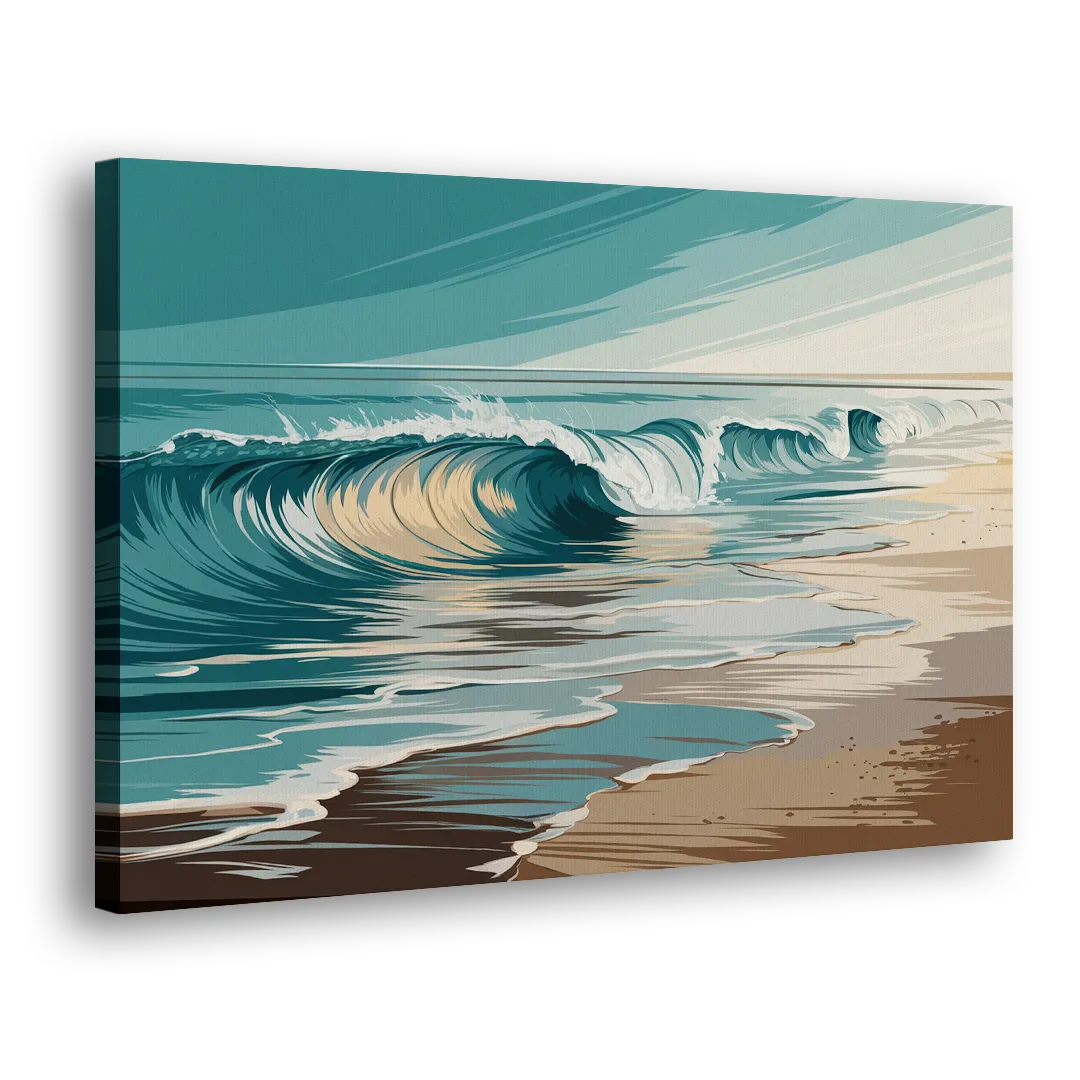 Galveston Ocean Waves - Canvas Print Art Sides