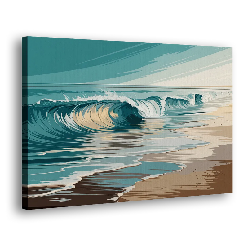 Galveston Ocean Waves - Canvas Print Art Sides