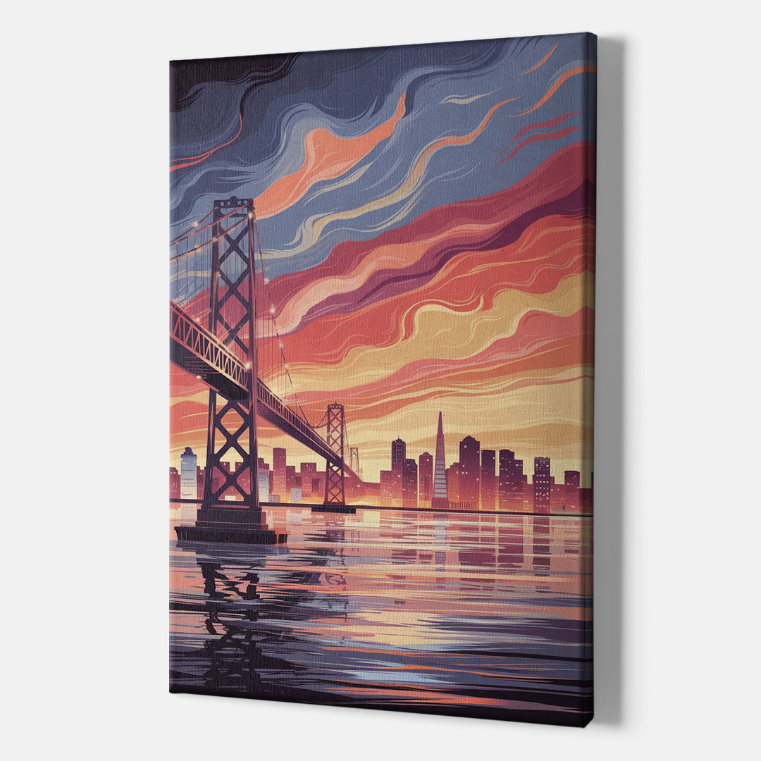 San Francisco Skyline at Sunset - Canvas Wall Art Indoor